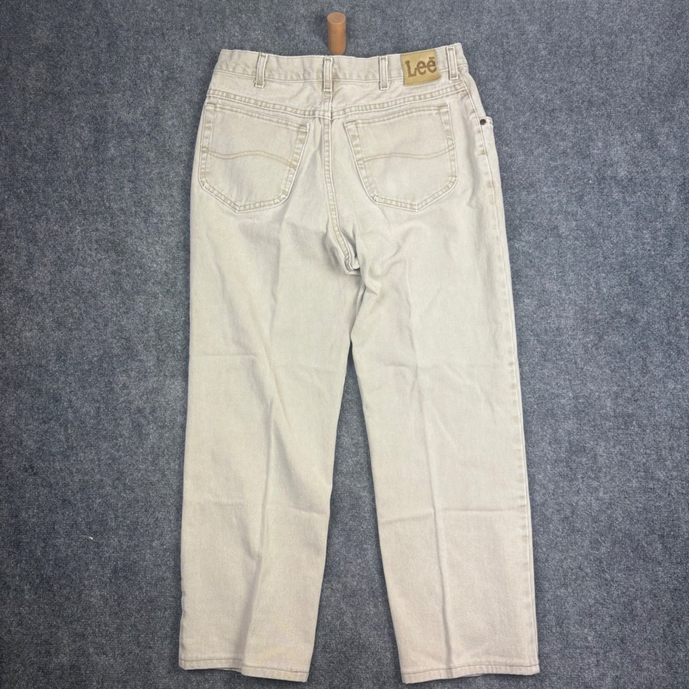 Lee Straight Leg Jeans Mens 36x30 Tan Cotton Vintage Made in USA 205-5825 - Picture 8 of 9